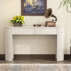 Walker Edison | Fluted Design Modern Console Entryway Table with Storage