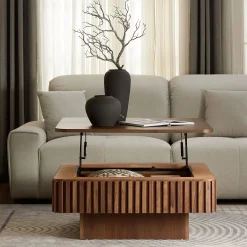 Walker Edison | Fluted Modern Lift Top Coffee Table and Desk