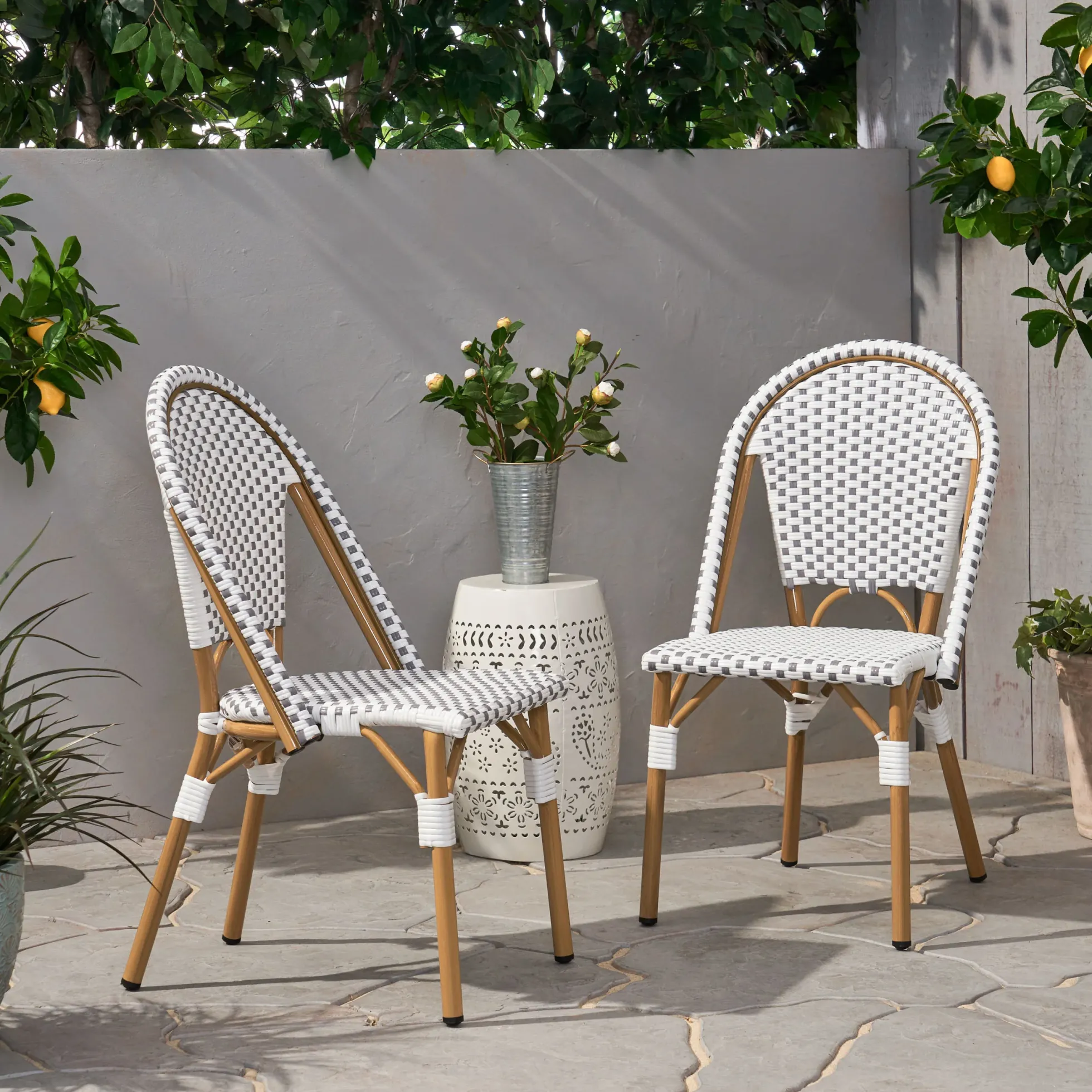 Walker Edison | French Bistro Patio Chat Set