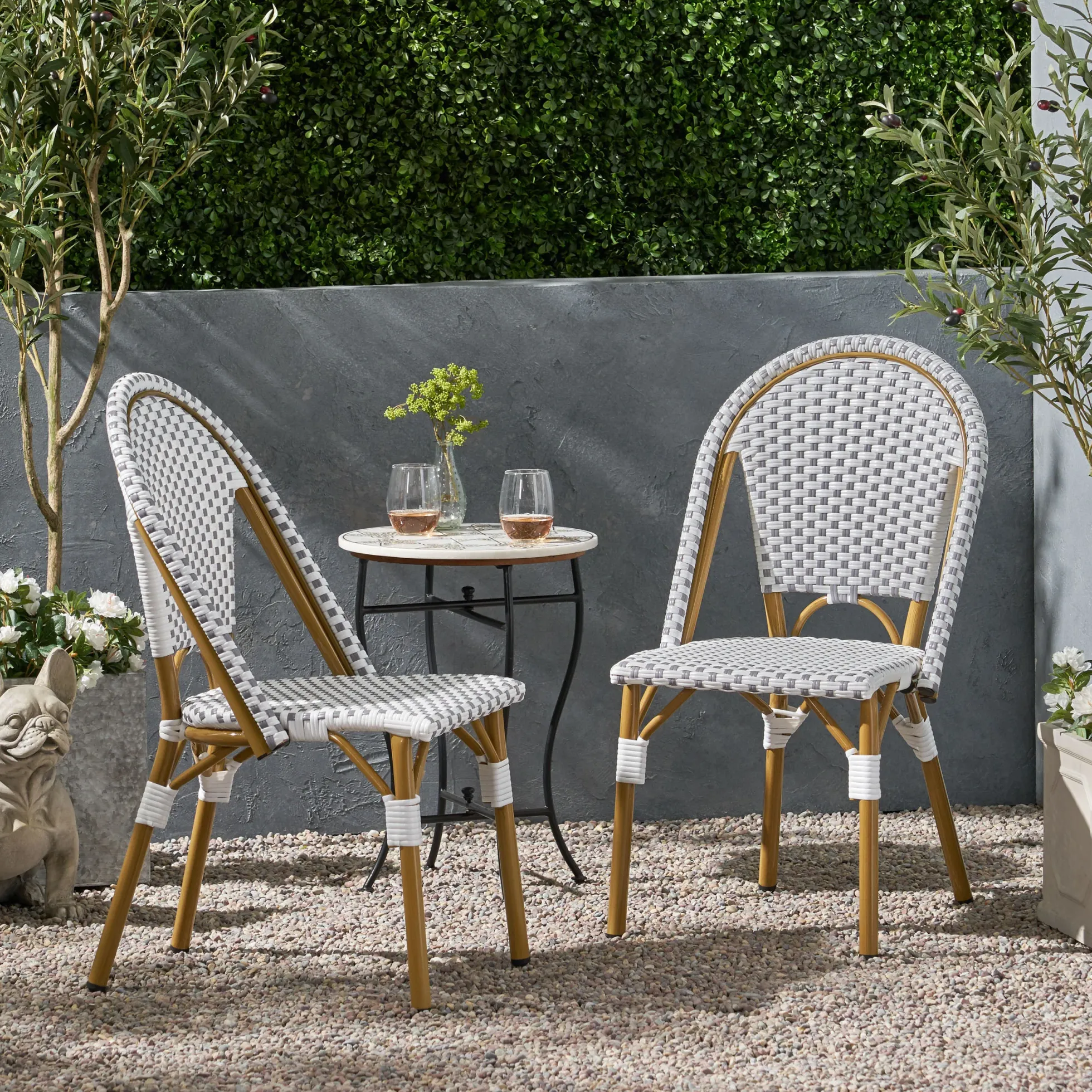Walker Edison | French Bistro Patio Chat Set