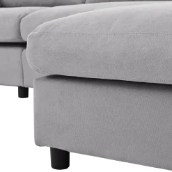 Walker Edison | Grey Convertible Sectional Sofa with Reversible Chaise