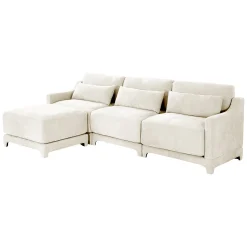 Walker Edison | High-Resilience Foam Chenille Sectional Sofa with Ottomans