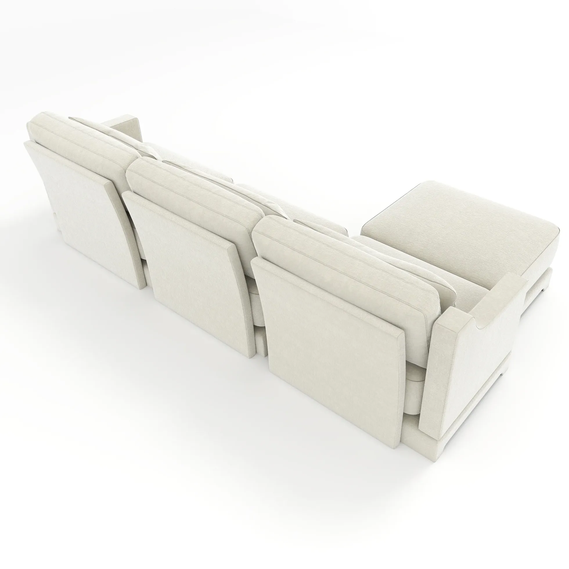 Walker Edison | High-Resilience Foam Chenille Sectional Sofa with Ottomans