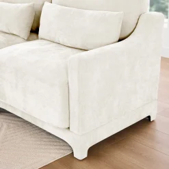 Walker Edison | High-Resilience Foam Chenille Sectional Sofa with Ottomans