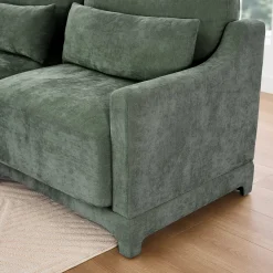 Walker Edison | High-Resilience Foam Chenille Sectional Sofa with Ottomans