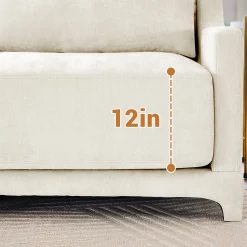Walker Edison | High-Resilience Foam Chenille Sectional Sofa with Ottomans