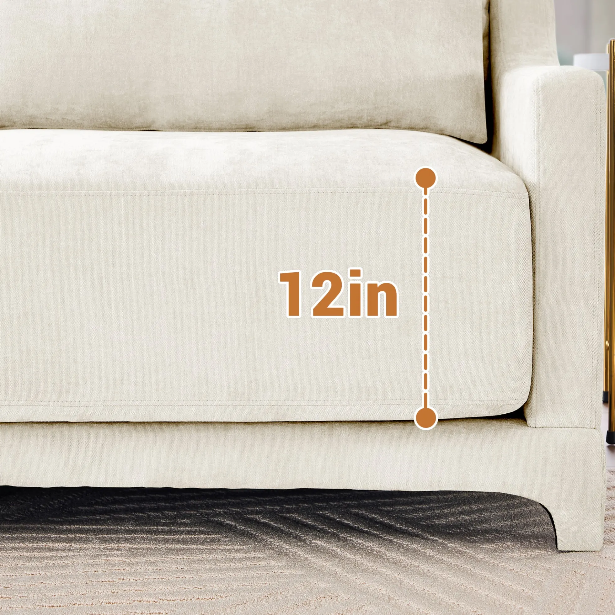 Walker Edison | High-Resilience Foam Chenille Sectional Sofa with Ottomans
