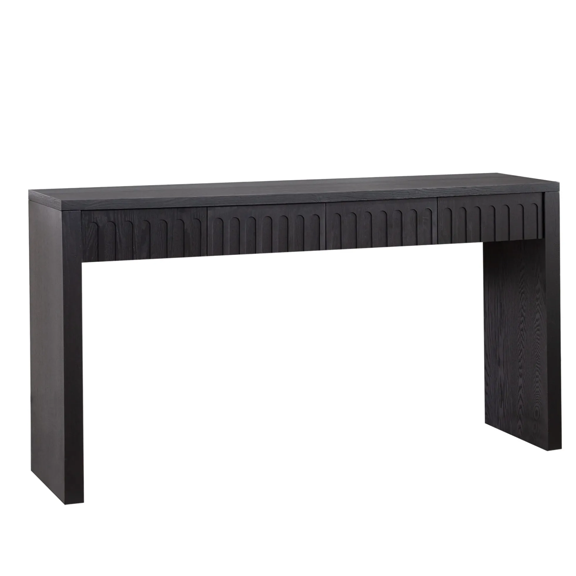 Walker Edison | 59in Modern Black Console Entry Table with Storage