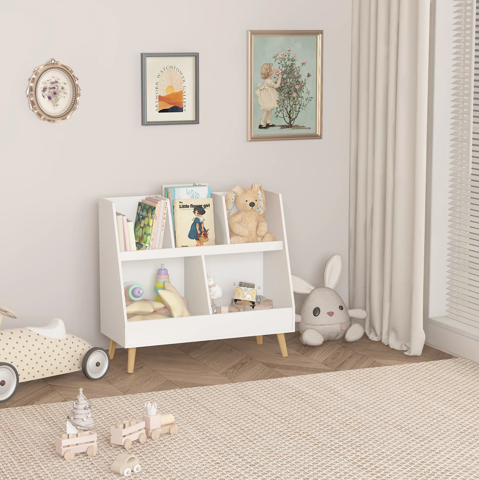 Walker Edison | Kids Bookcase and Toy Organizer