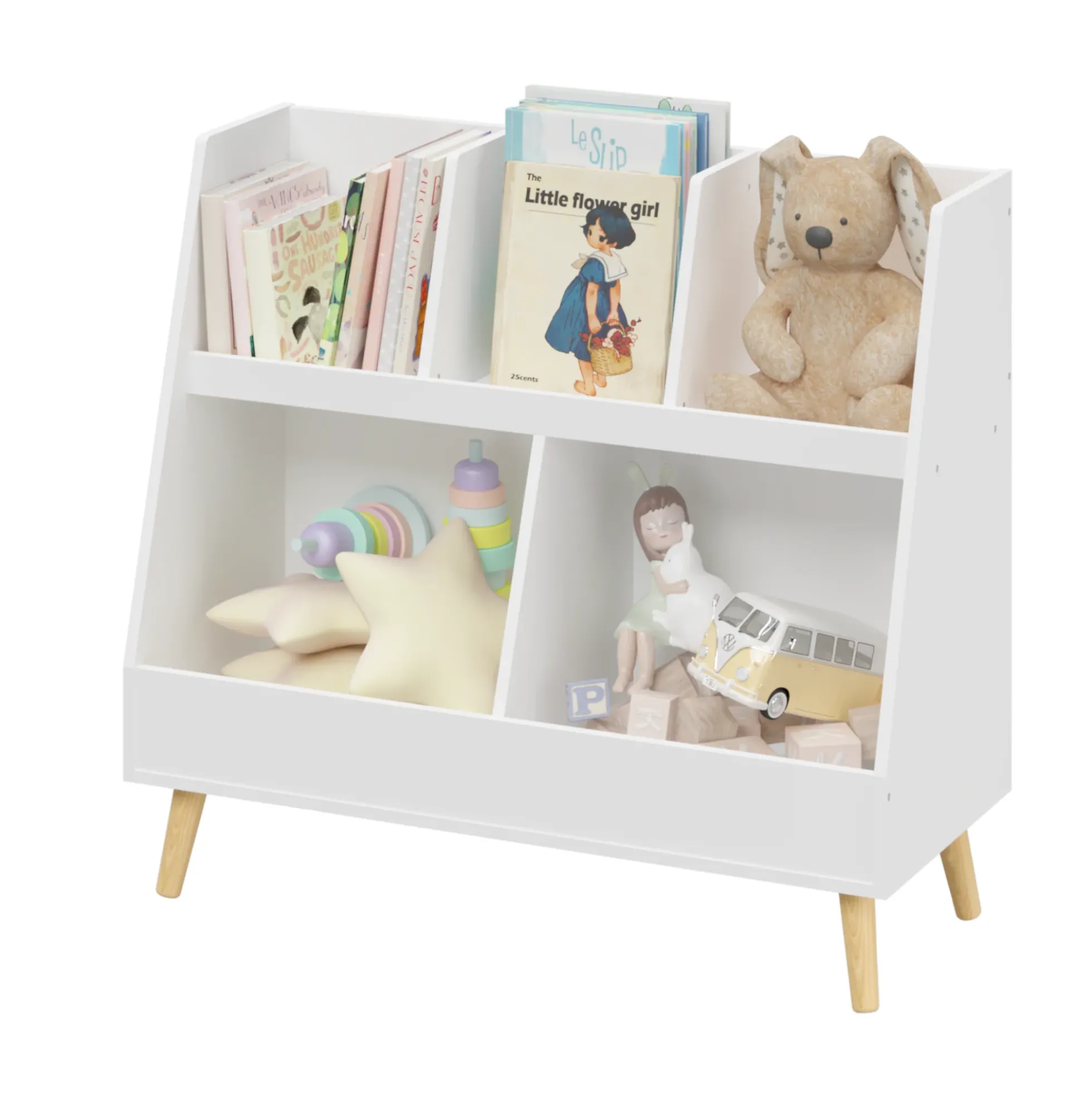 Walker Edison | Kids Bookcase and Toy Organizer