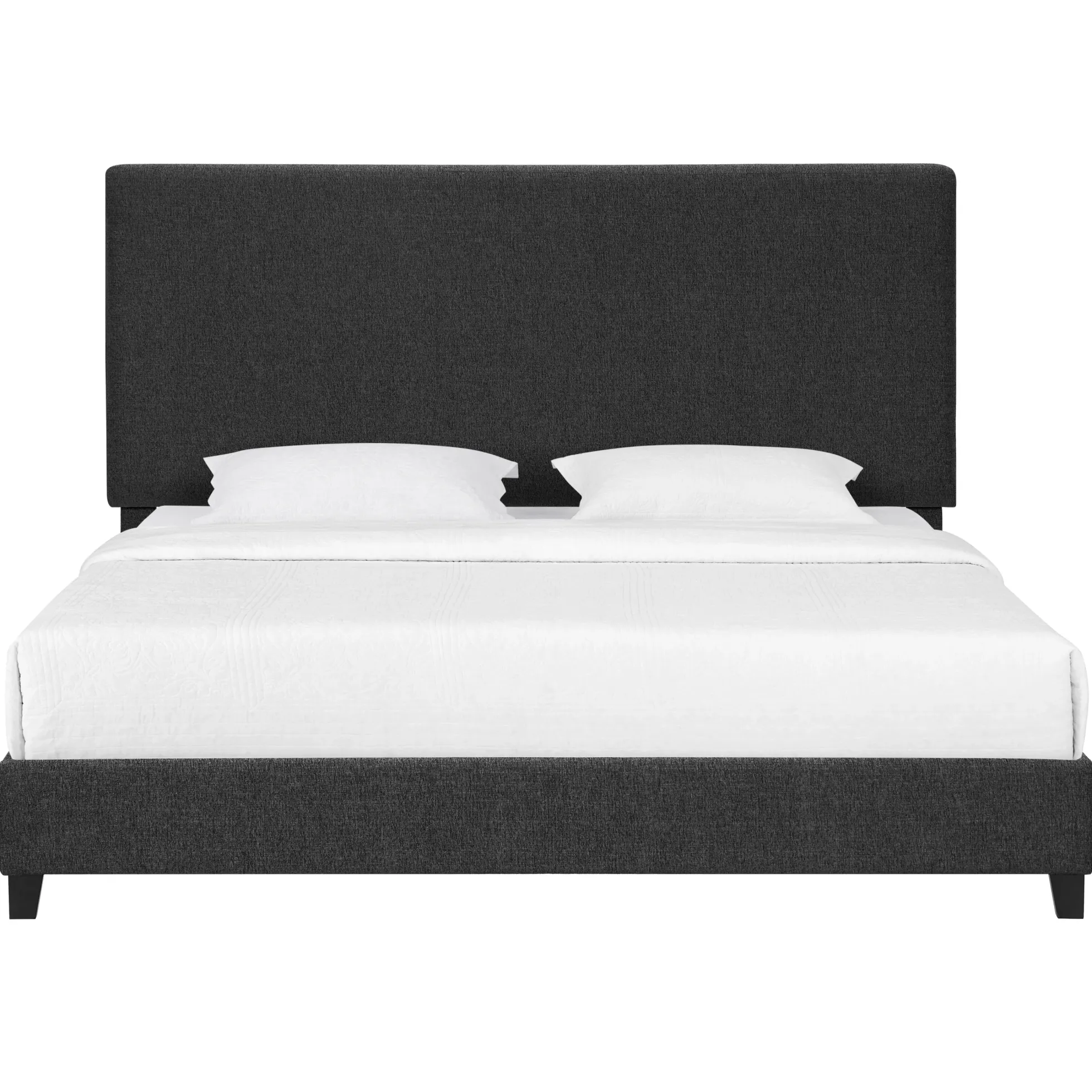 Walker Edison | King Size Charcoal Grey Upholstered Platform Bed