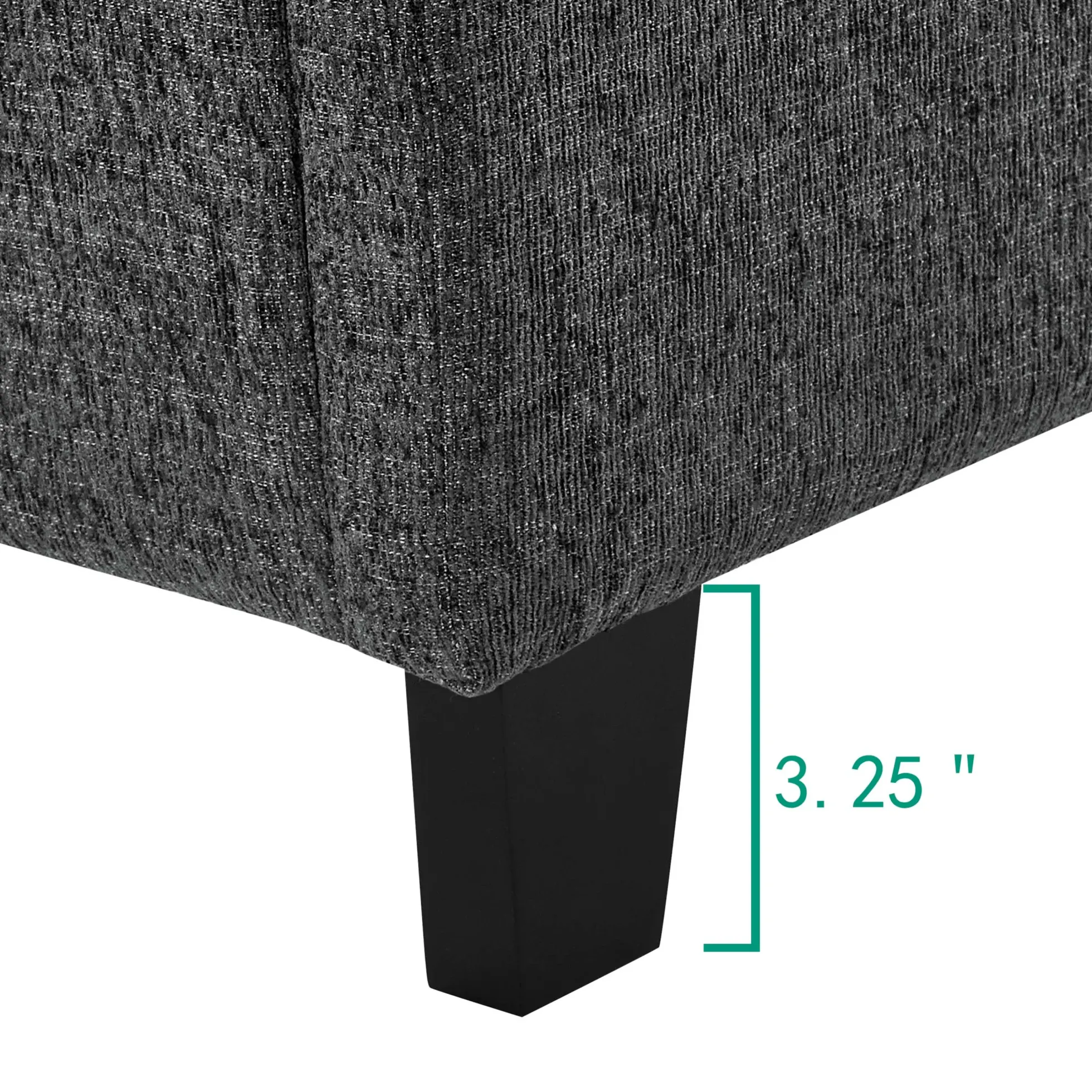 Walker Edison | King Size Charcoal Grey Upholstered Platform Bed