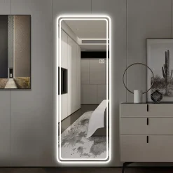Walker Edison | LED Light Full Length Floor Mirror 64x21 Inches