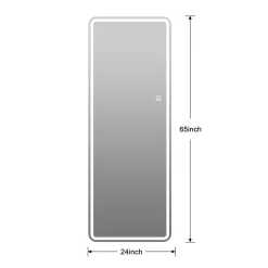 Walker Edison | LED Light Full Length Floor Mirror 64x21 Inches