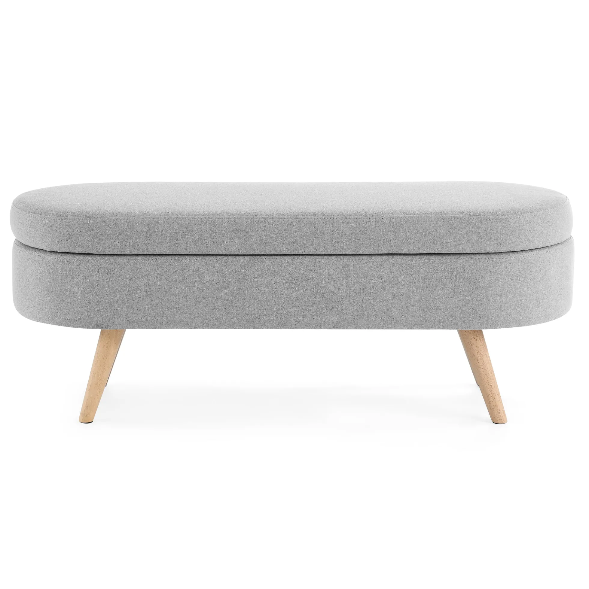 Walker Edison | Linen Oval Ottoman Storage Bench