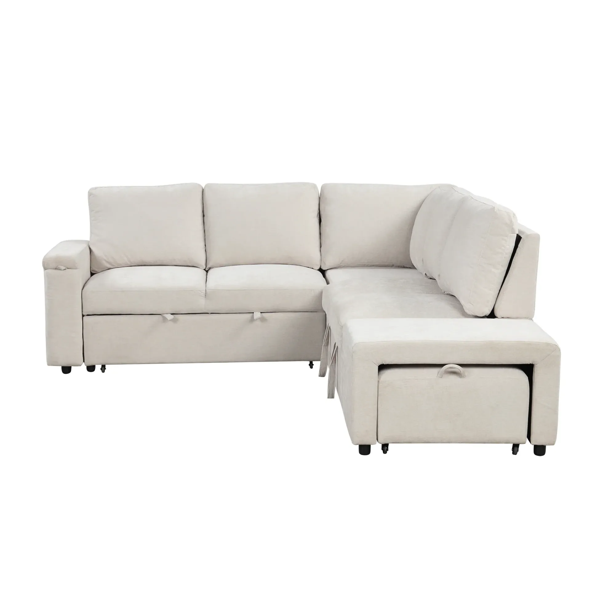 Walker Edison | L-Shaped Modular Sectional Sofa with Storage and USB Ports