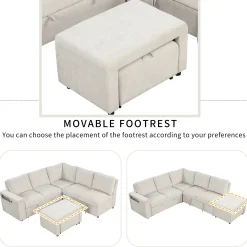 Walker Edison | L-Shaped Modular Sectional Sofa with Storage and USB Ports