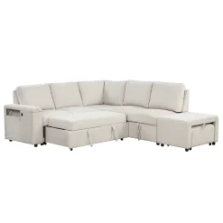Walker Edison | L-Shaped Modular Sectional Sofa with Storage and USB Ports