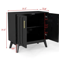 Walker Edison | Mid-Century Modern Fluted Accent Cabinet
