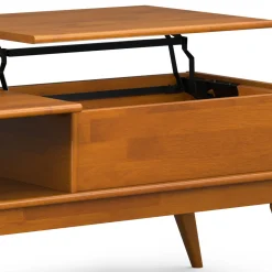 Walker Edison | Mid-Century Teak Wood Lift Top Coffee Table