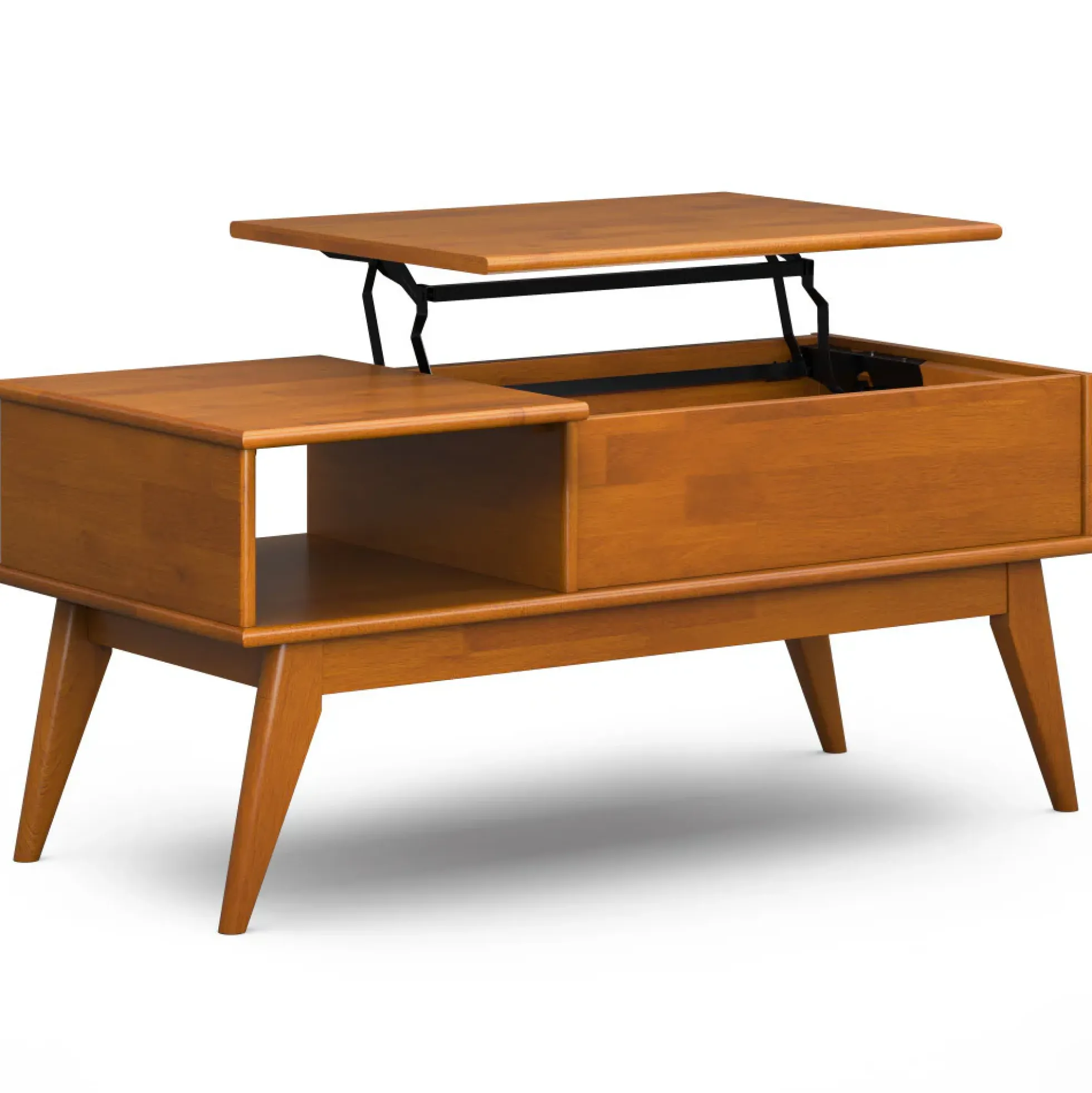 Walker Edison | Mid-Century Teak Wood Lift Top Coffee Table