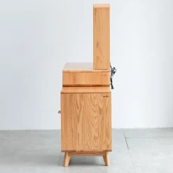 Walker Edison | Mid-Century Makeup Vanity Desk with Storage and Stool