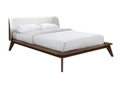 Walker Edison | Mid-Century Modern Winged Edge Headboard King Size Bedframe