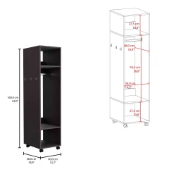 Walker Edison | Minimalist Tall Wardrobe Armoire Storage Cabinet with Mirrorlook