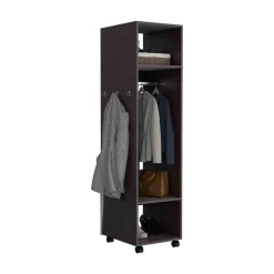 Walker Edison | Minimalist Tall Wardrobe Armoire Storage Cabinet with Mirrorlook