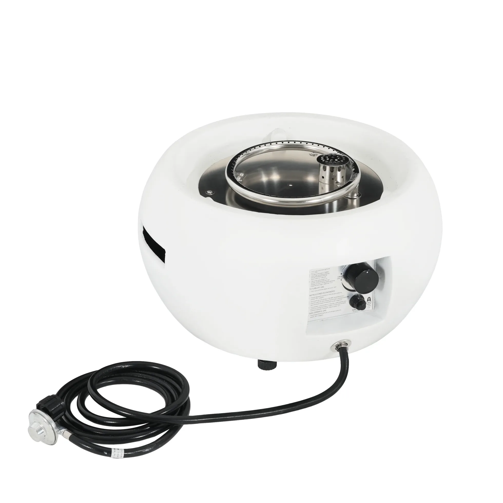 Walker Edison | Minimalist Round Design Outdoor Patio MGO Propane Fire Pit