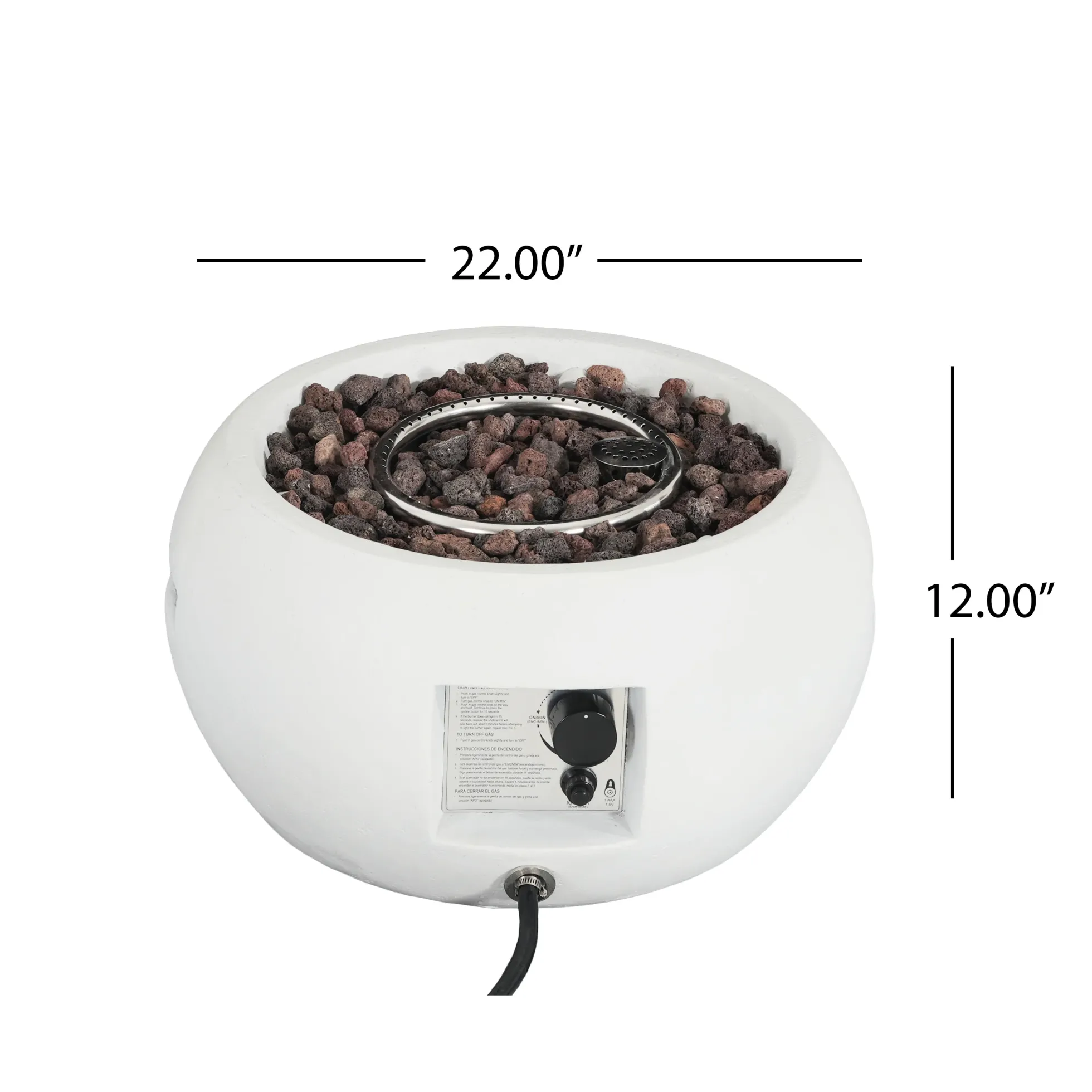 Walker Edison | Minimalist Round Design Outdoor Patio MGO Propane Fire Pit