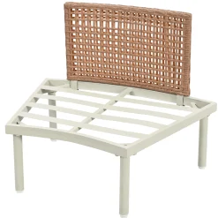 Walker Edison | Minimalist Half Moon Outdoor 8-Piece Modular Sofa Set with Nesting Tables