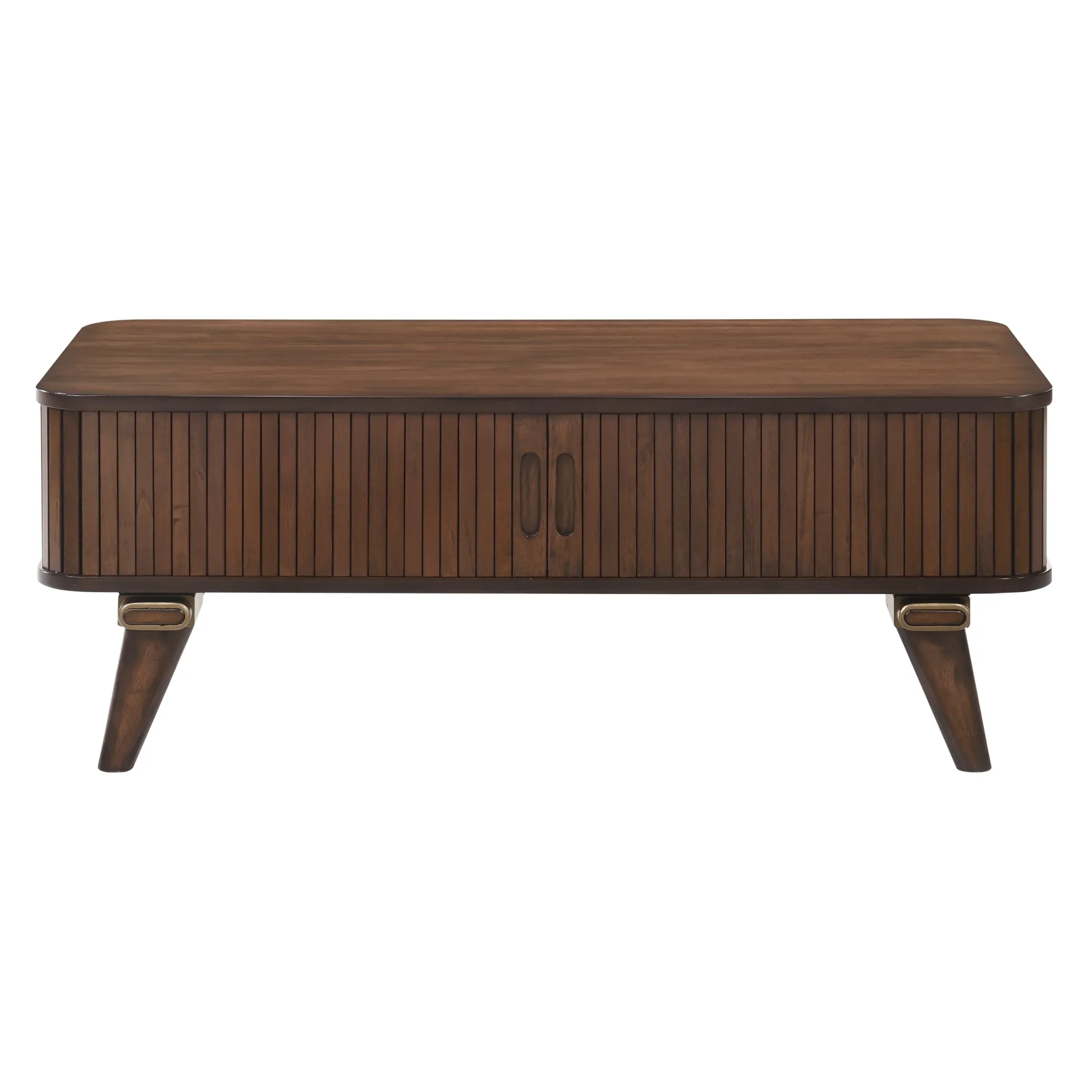 Walker Edison | Minimalist Reeded Storage Coffee Table