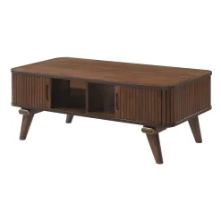 Walker Edison | Minimalist Reeded Storage Coffee Table
