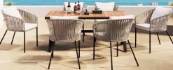 Walker Edison | Modern All-Weather Outdoor 7 Piece Patio Dining Set