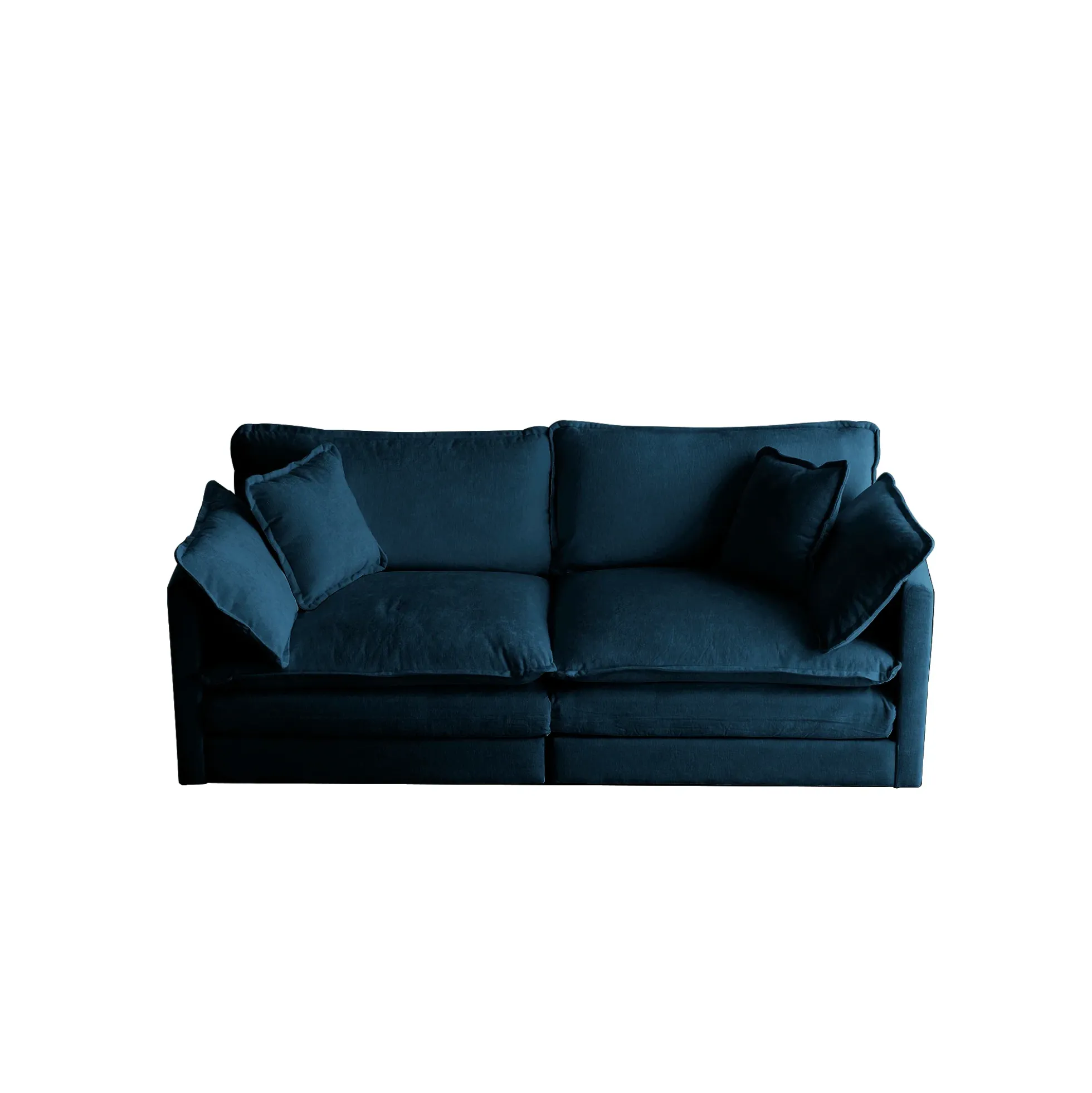 Walker Edison | Modern Chenille Cloud Loveseat Sofa Blue