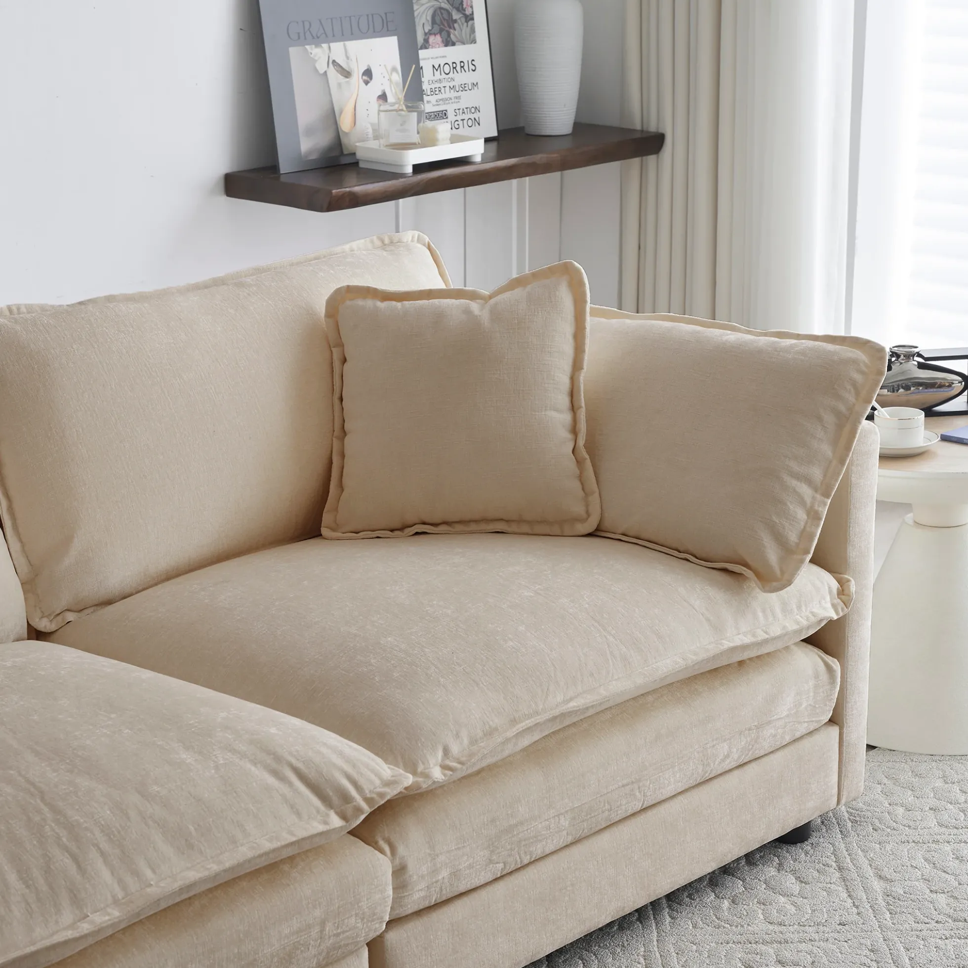 Walker Edison | Modern Chenille 3-Seater Cloud Couch