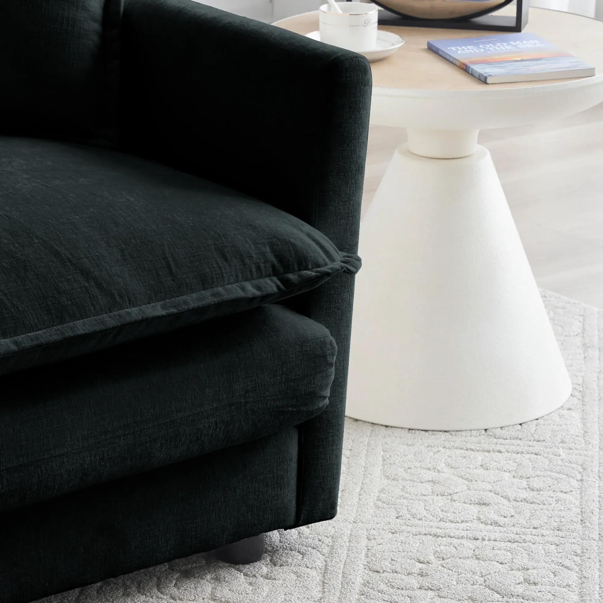 Walker Edison | Modern Cloud Accent Chair with Ottoman