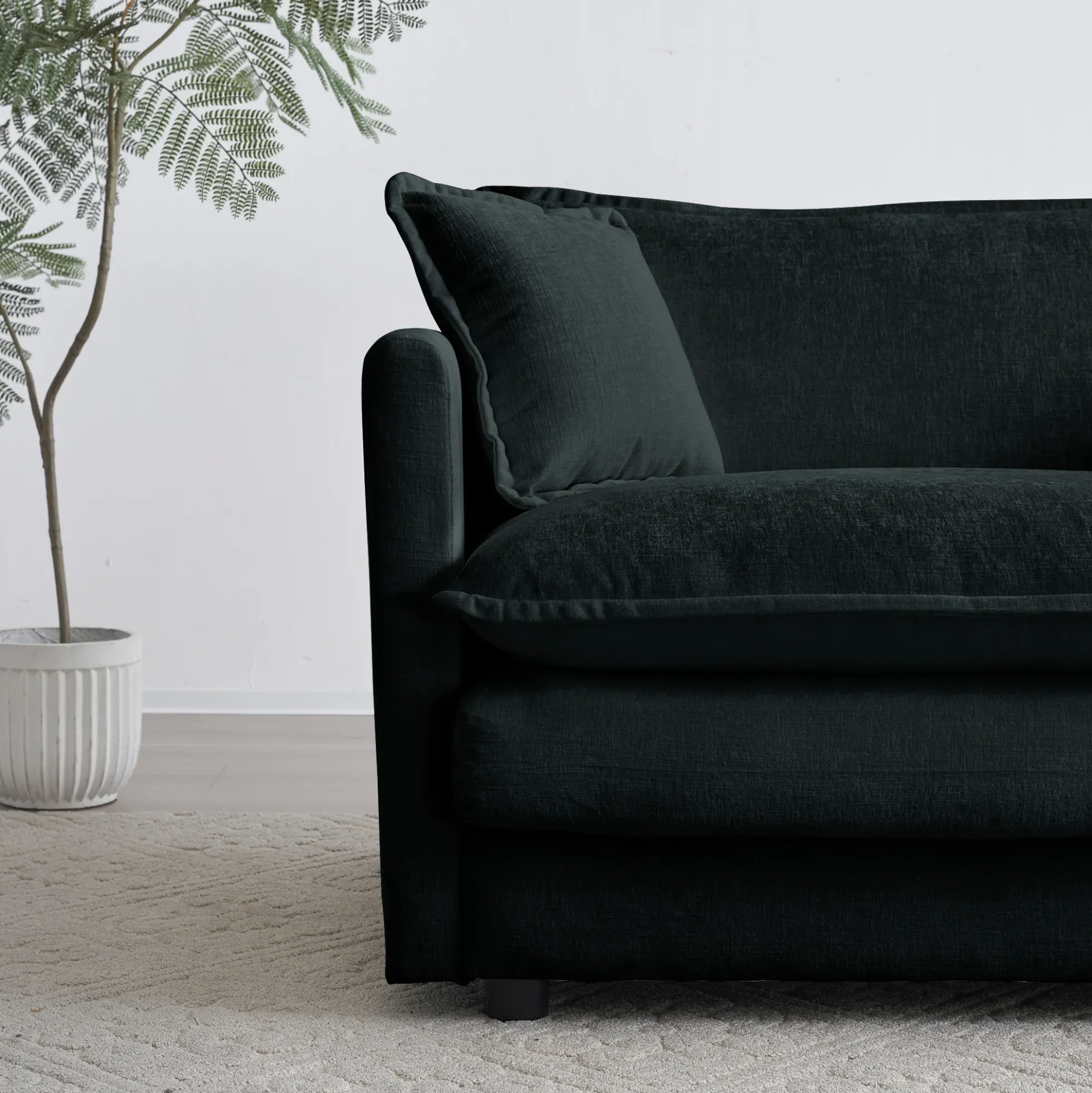 Walker Edison | Modern Cloud Accent Chair with Ottoman