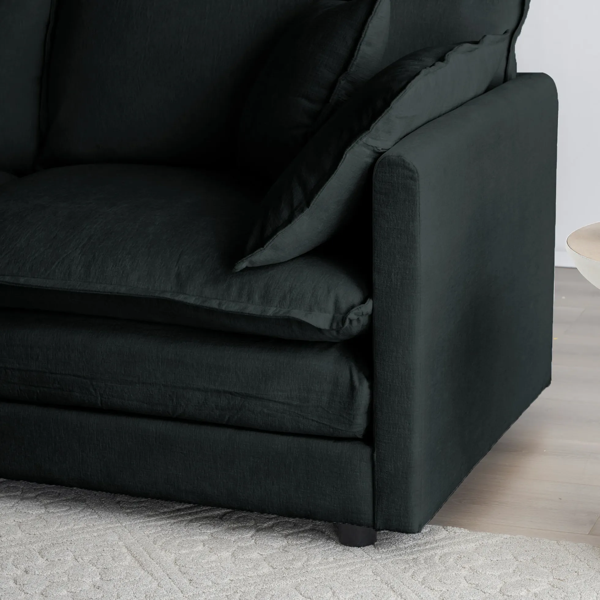 Walker Edison | Modern Cloud Accent Chair with Ottoman