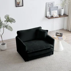 Walker Edison | Modern Cloud Accent Chair with Ottoman