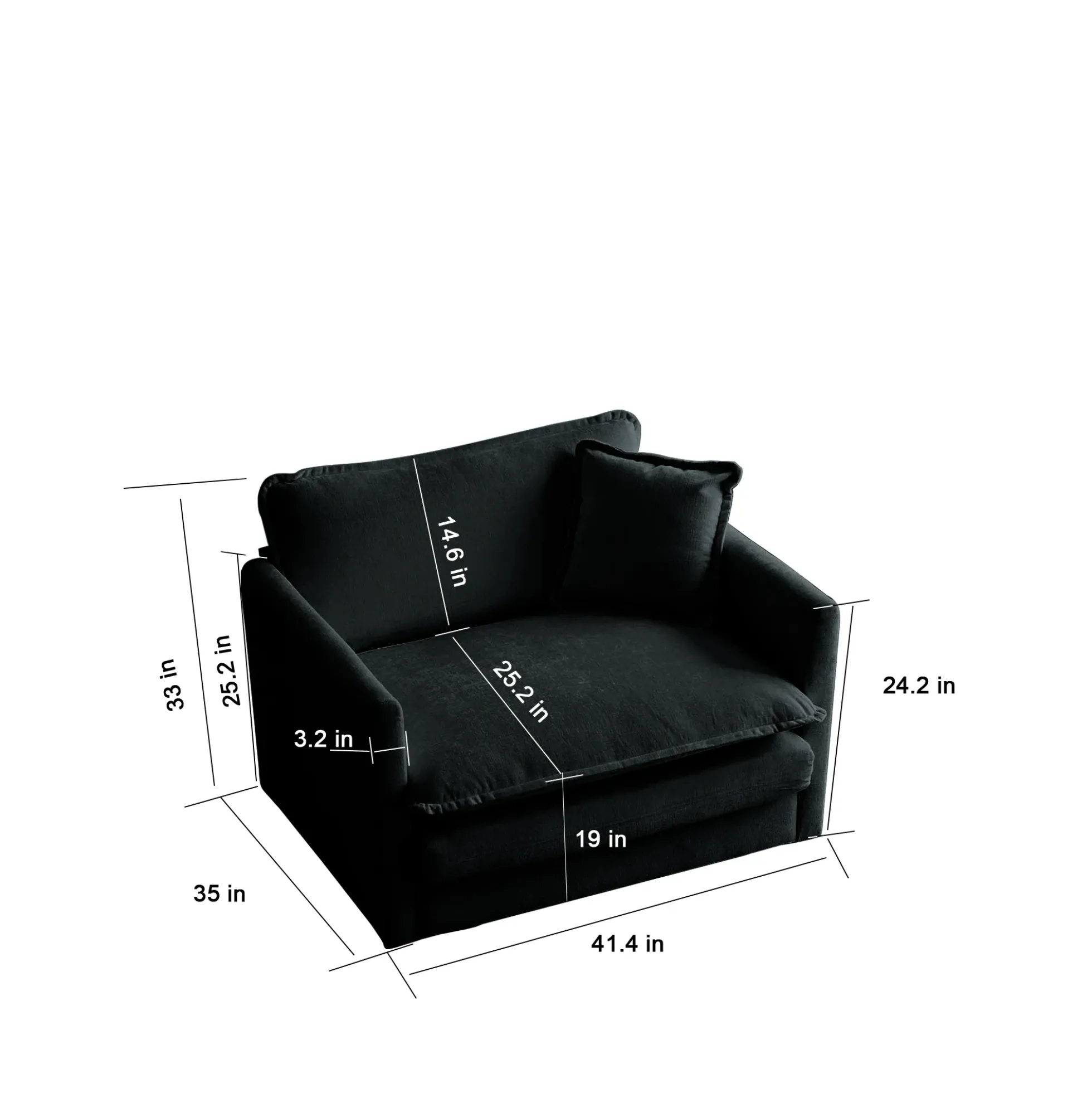 Walker Edison | Modern Cloud Accent Chair with Ottoman