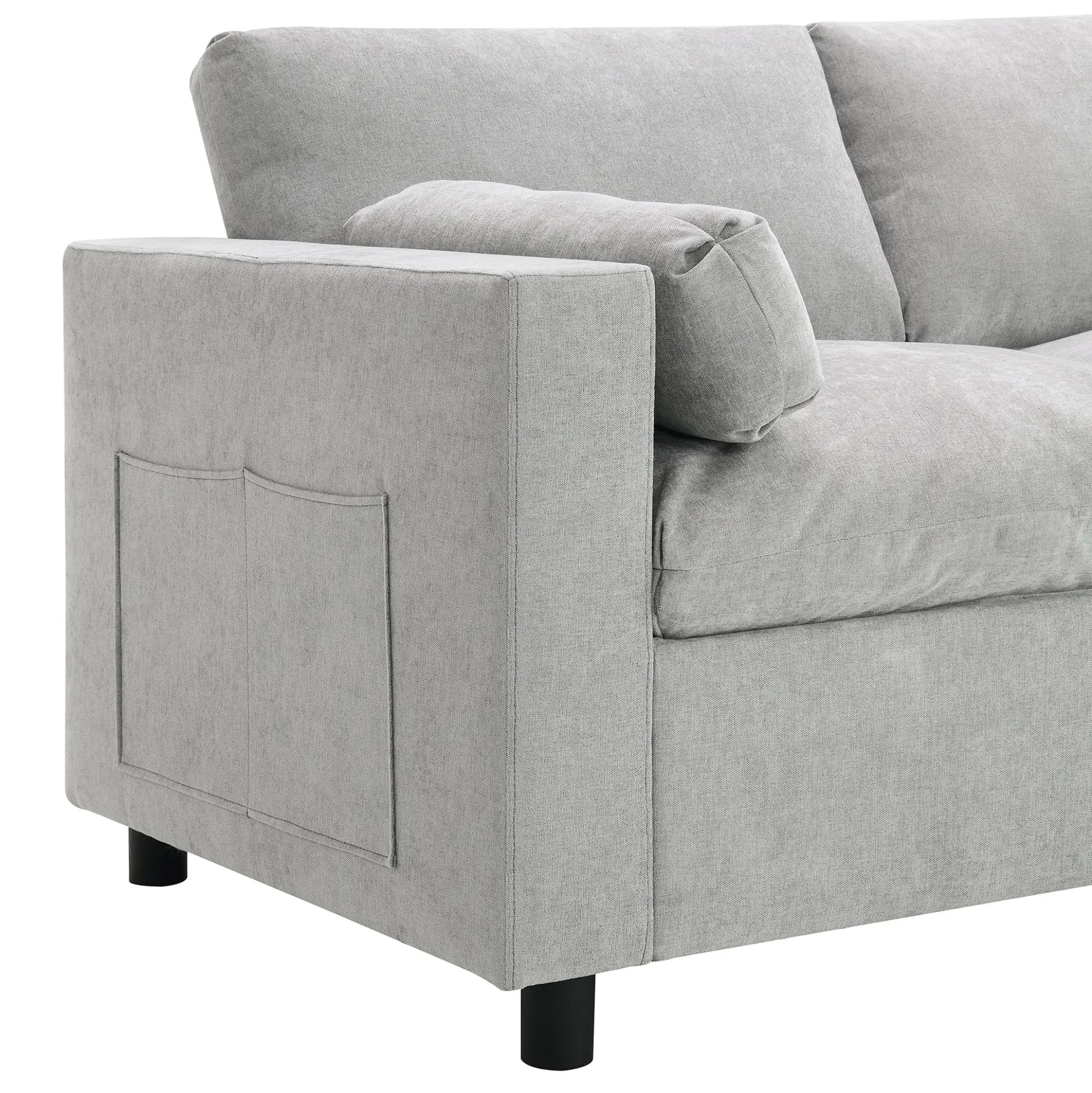Walker Edison | Modern Cloud Chenille Modular Sectional Sofa with Storage