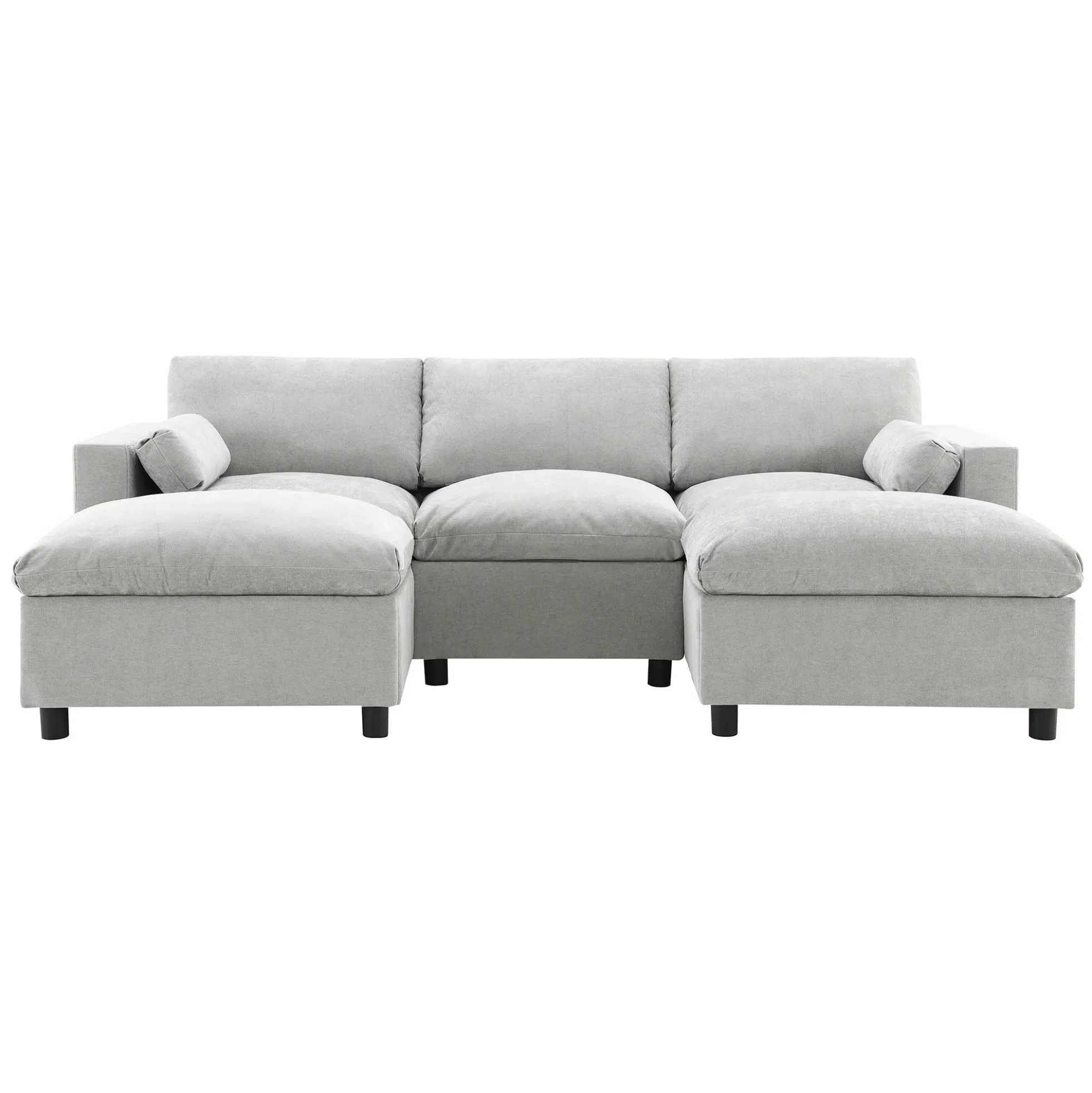 Walker Edison | Modern Cloud Chenille Modular Sectional Sofa with Storage