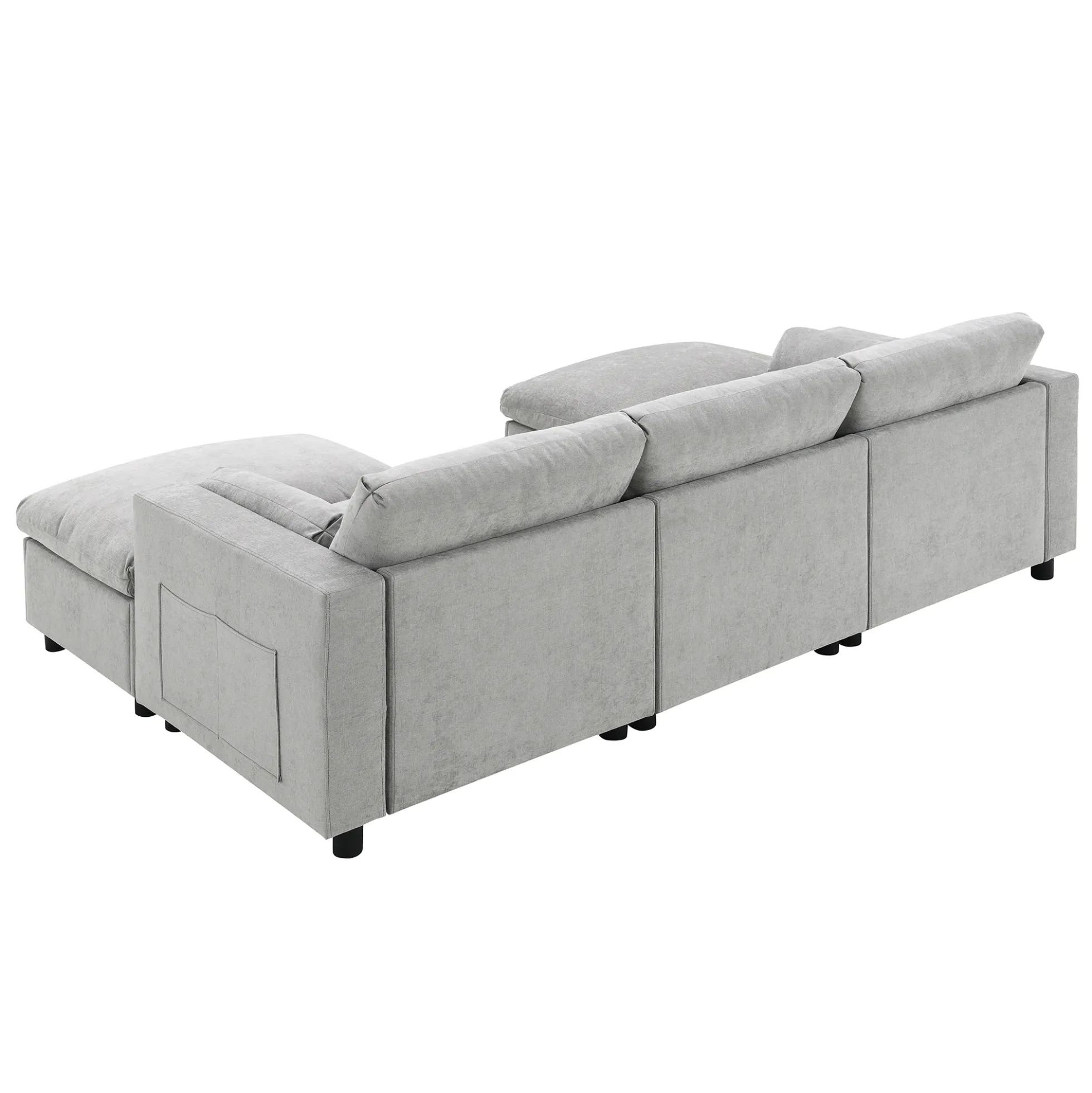 Walker Edison | Modern Cloud Chenille Modular Sectional Sofa with Storage