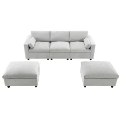 Walker Edison | Modern Cloud Chenille Modular Sectional Sofa with Storage