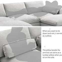 Walker Edison | Modern Cloud Chenille Modular Sectional Sofa with Storage