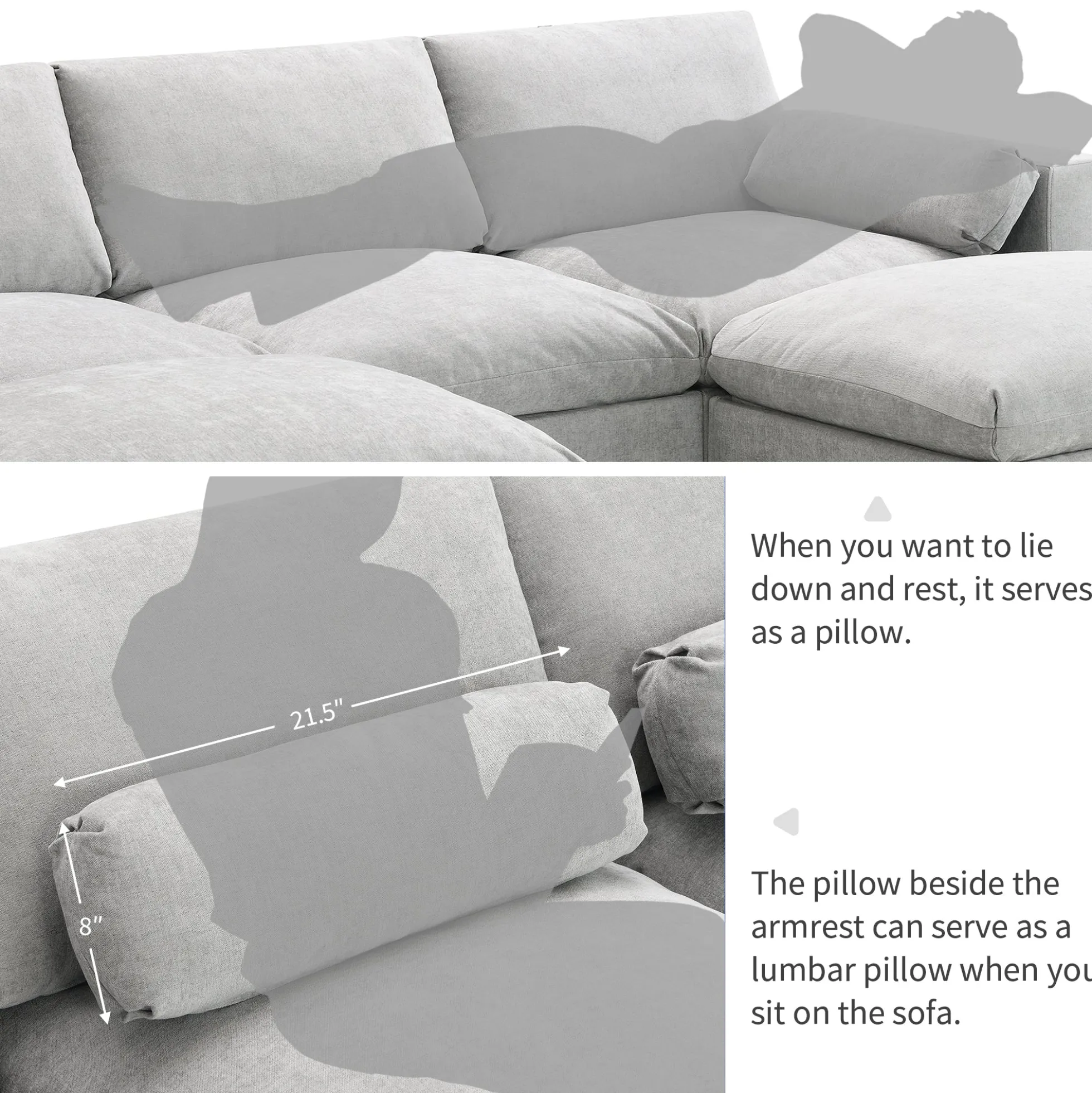 Walker Edison | Modern Cloud Chenille Modular Sectional Sofa with Storage