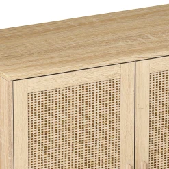 Walker Edison | Modern 4-Door Rattan Storage Sideboard TV Stand