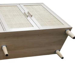 Walker Edison | Modern 4-Door Rattan Storage Sideboard TV Stand